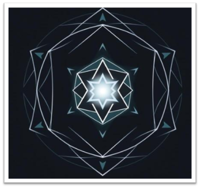 The Elysium Founding Members Club emblem features a luminous white star within layered silver geometric shapes on black.