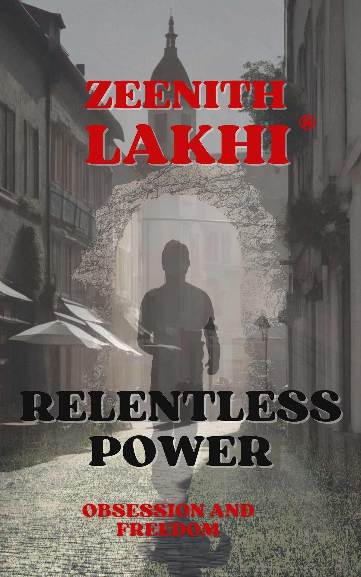 The Obsidian Circle book cover featuring a silhouetted figure in a grayscale European street, with red and black title lettering