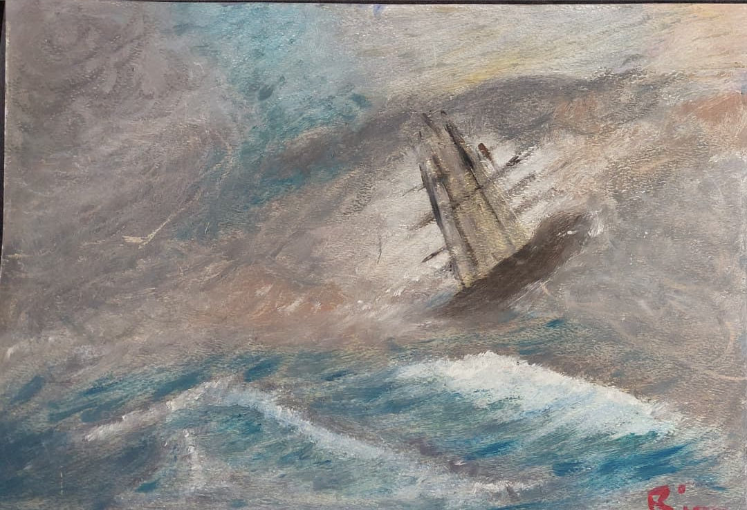 Where the Storm Bows — Oil artwork by Riaz